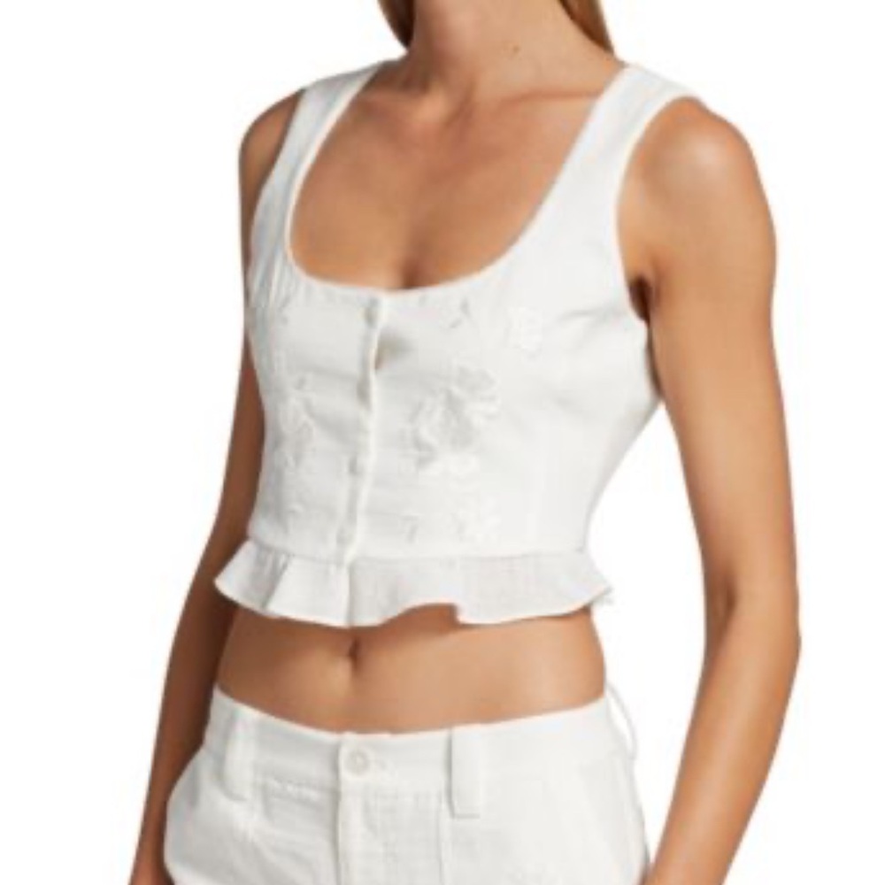 Elegant White Sleeveless Women's Tank Top